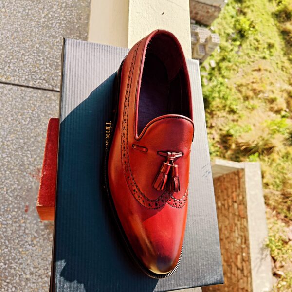 Burgundy Tassel Brogue Moccasins Loafers with leather sole options
